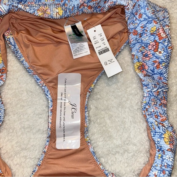 J. Crew Scrunchie Hipster Bikini Bottom Afternoon Floral Size 3X NWT - Picture 3 of 6